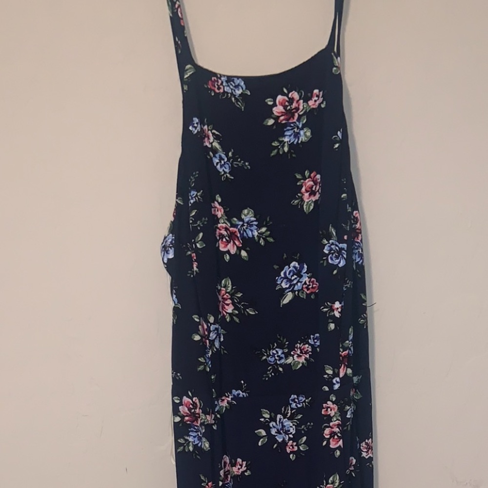 Mid Dress Navy with Flowers Church / Wedding / Brunch / School / Teen Dress